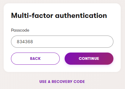 Signing in using a multi-factor authentication passcode